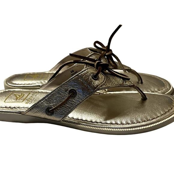 Sperry Saybrook Sandal Flip Flop Women's Size 8 Metallic Gold Excellent very gen - Picture 2 of 10